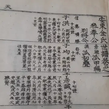 안동 김씨 족보