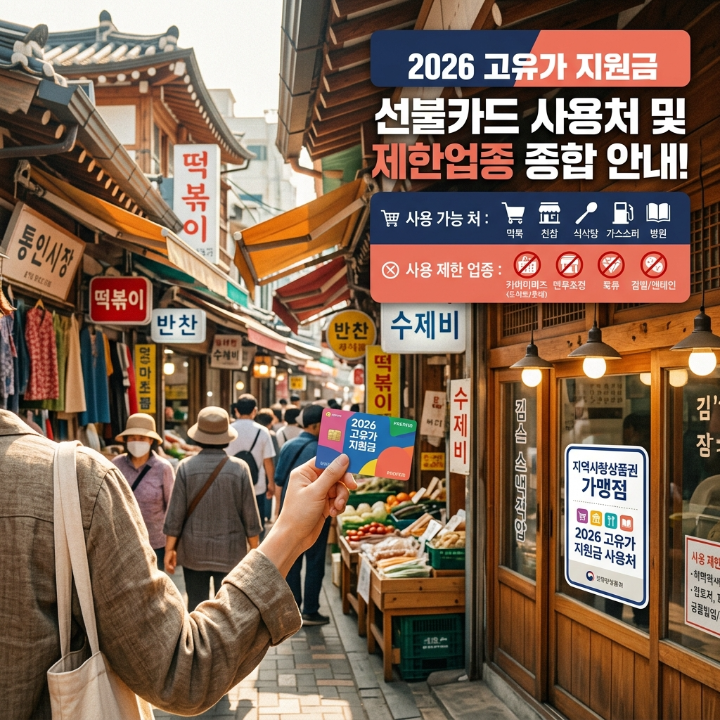 고유가 피해지원금 사용처 총정리, 2026 선불카드 제한 업종