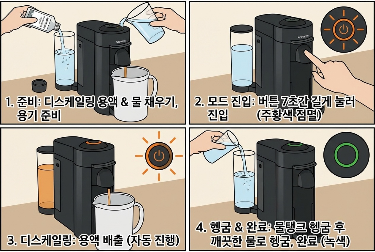 네스프레소 버츄오 디스케일링 안내 이미지