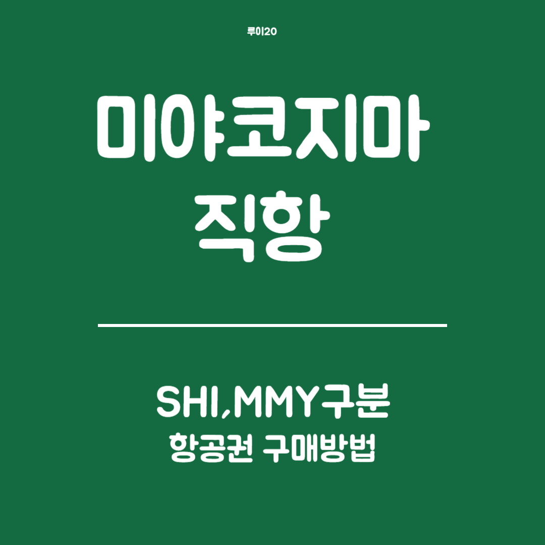 미야코지마 직항- 어디 공항에 도착할까? (시모지시마 공항(SHI) vs 미야코 공항(MMY) 차이, 항공권 예매 시 구분하는 방법)