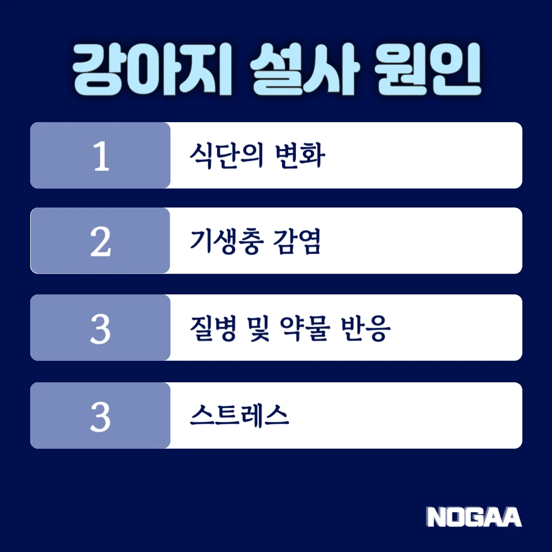 강아지 설사의 원인