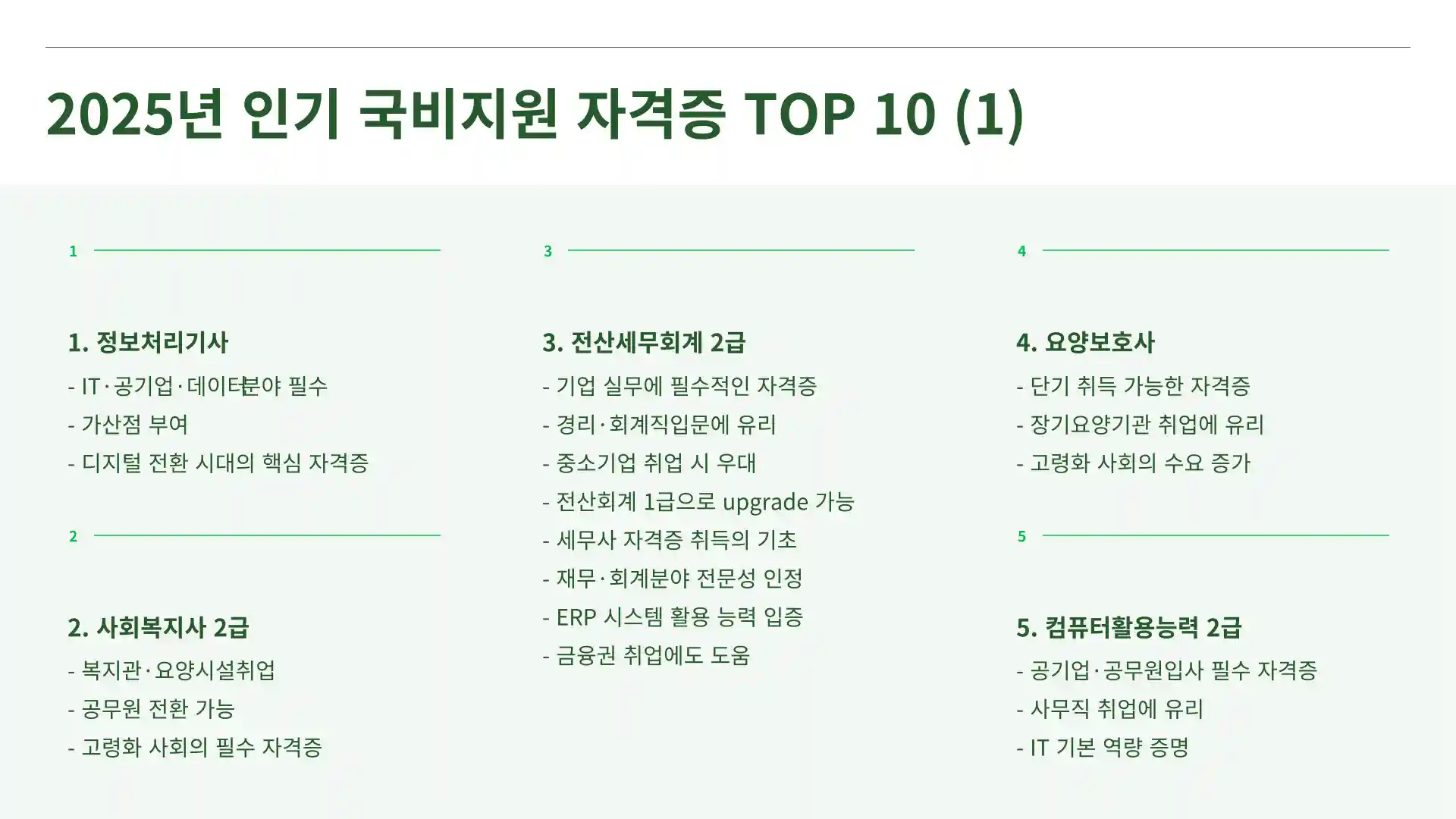 국비지원 자격증 종류