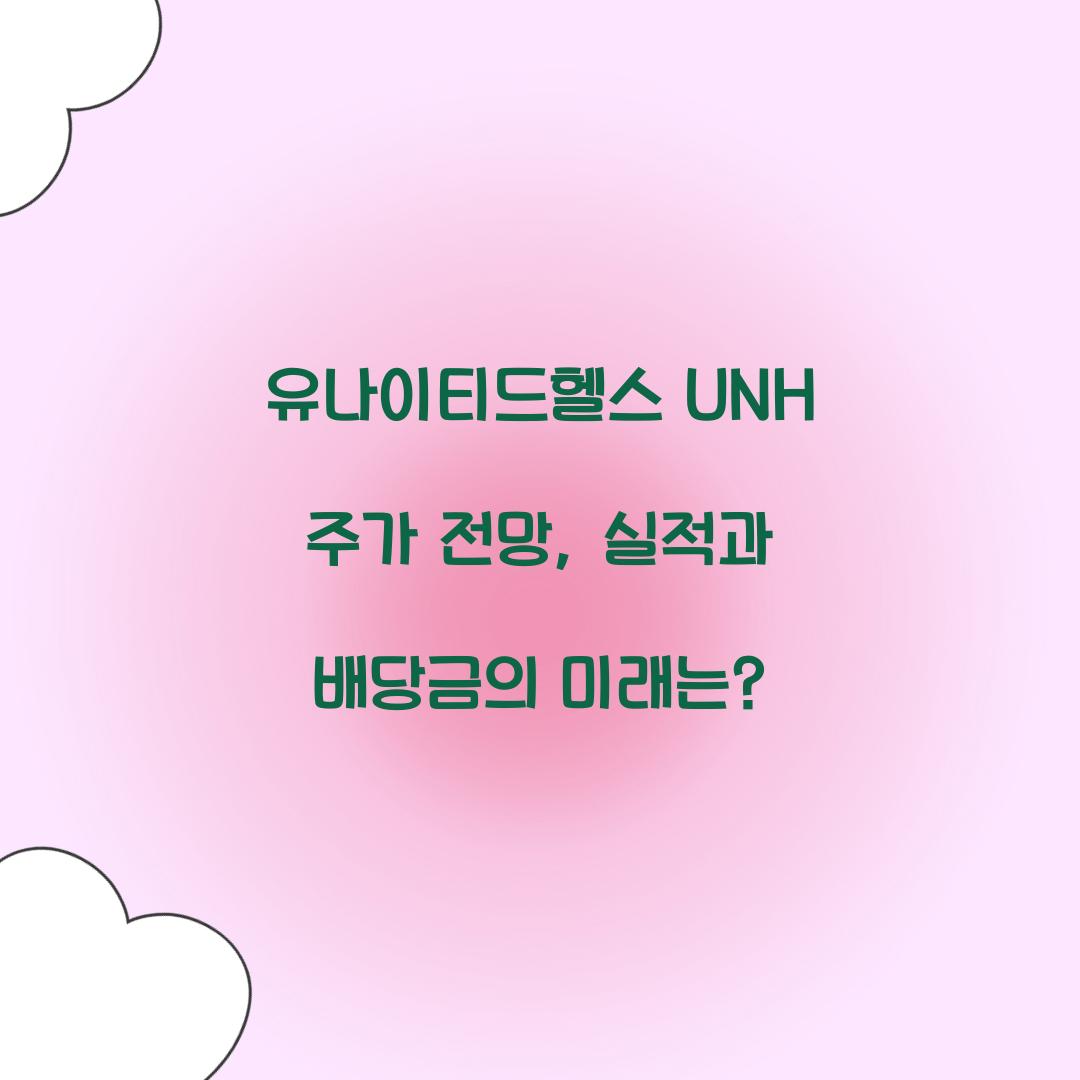 유나이티드헬스 UNH 주가 전망