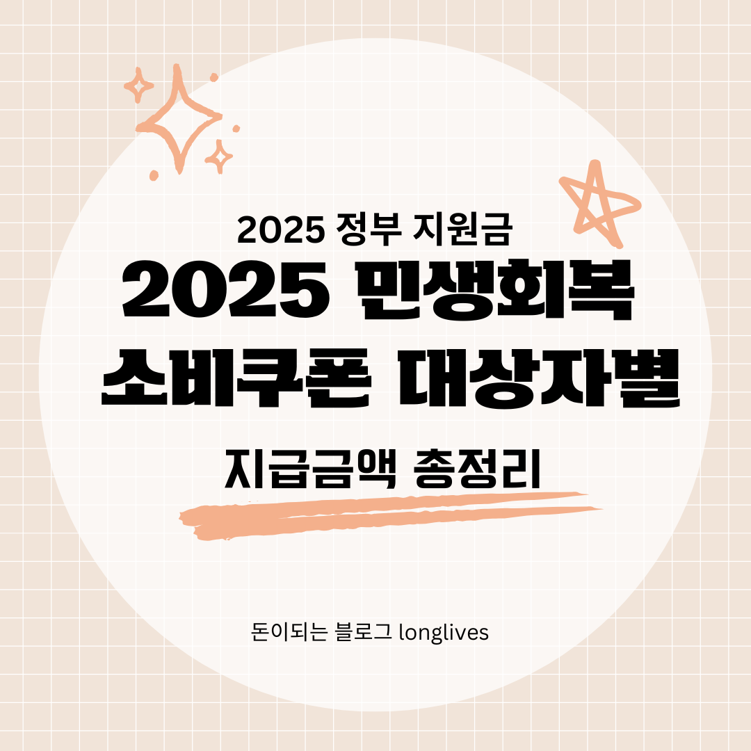 2025 민생회복 소비쿠폰 대상자별 지급금액