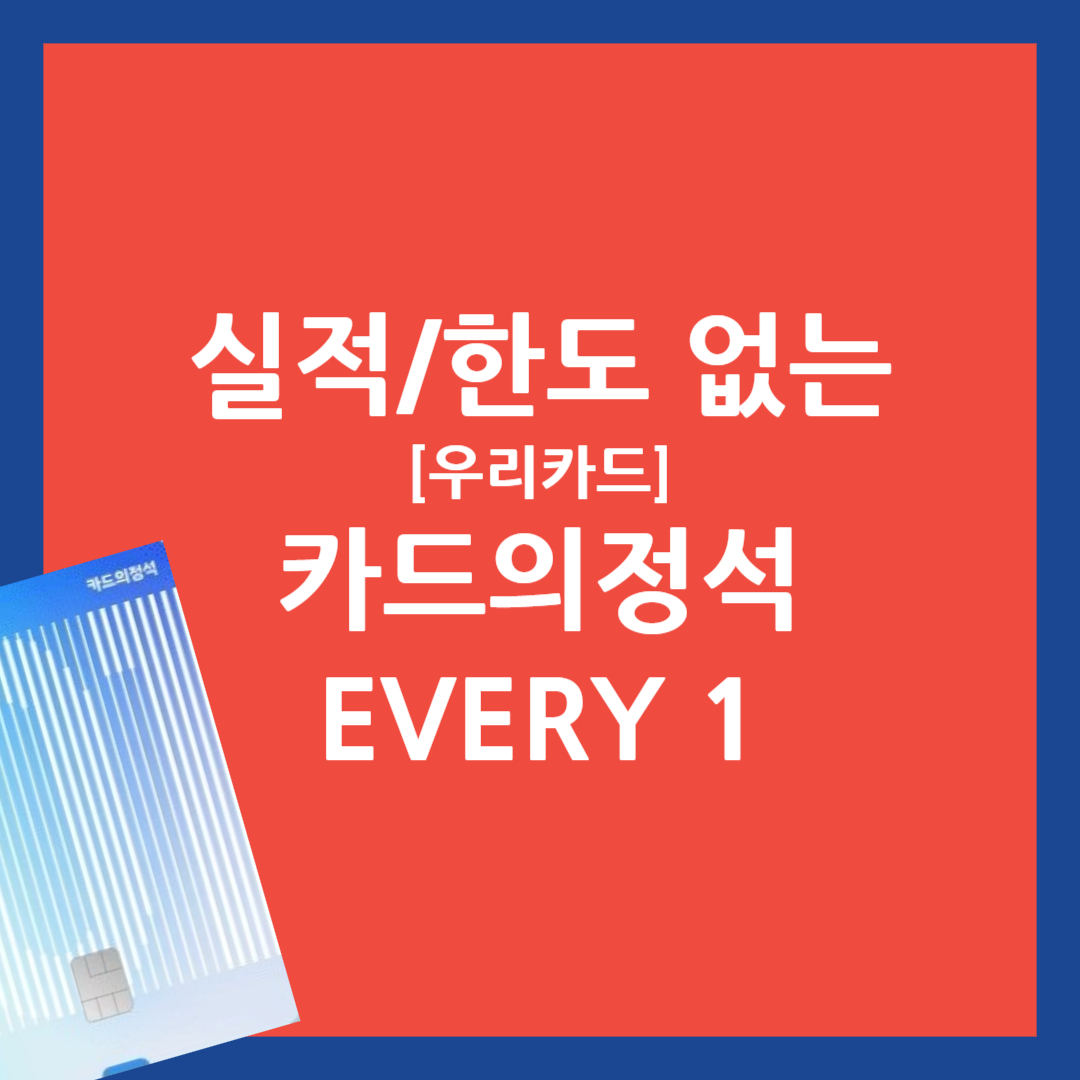 신용카드 추천 우리카드 카드의 정석 every 1