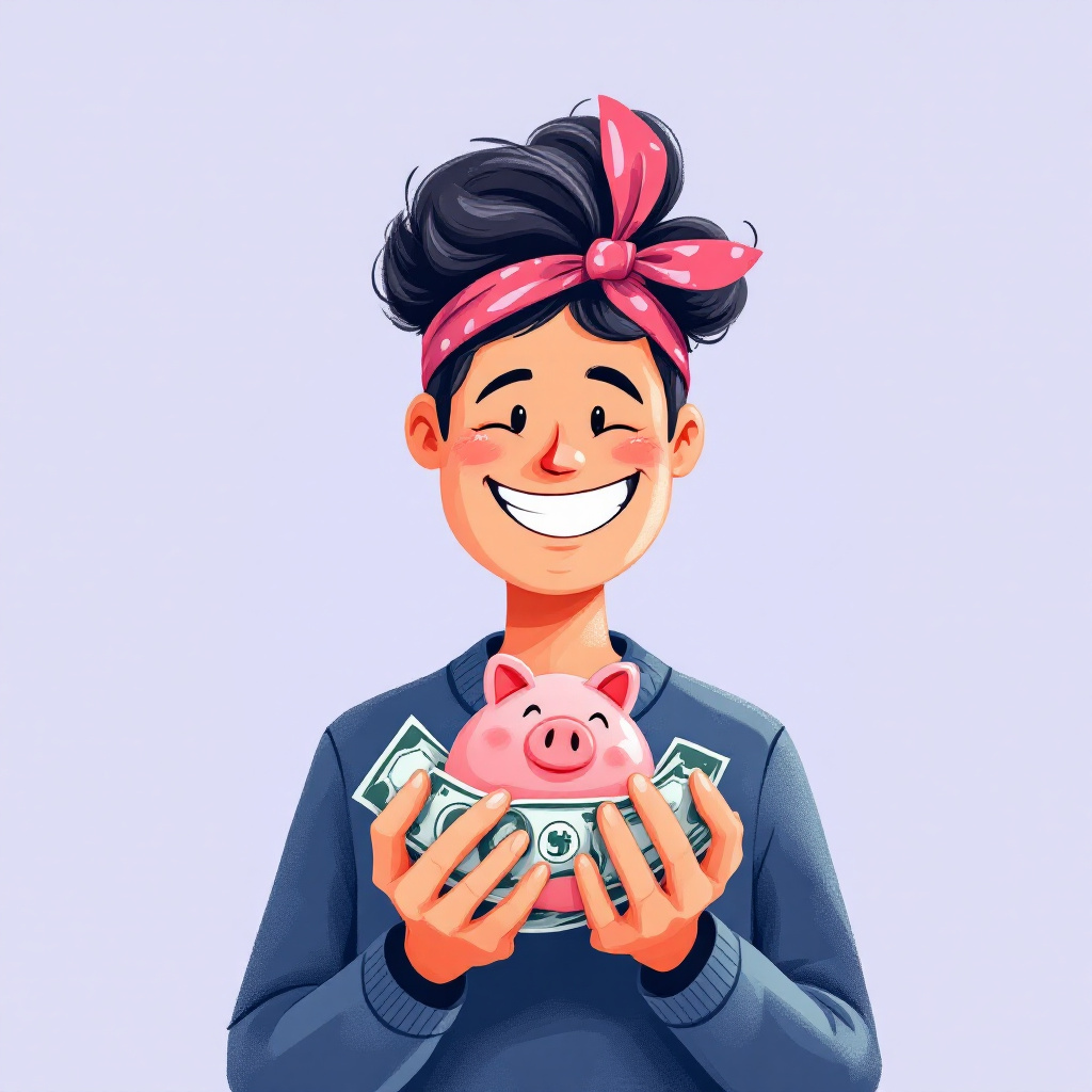 저축하는 사람 일러스트