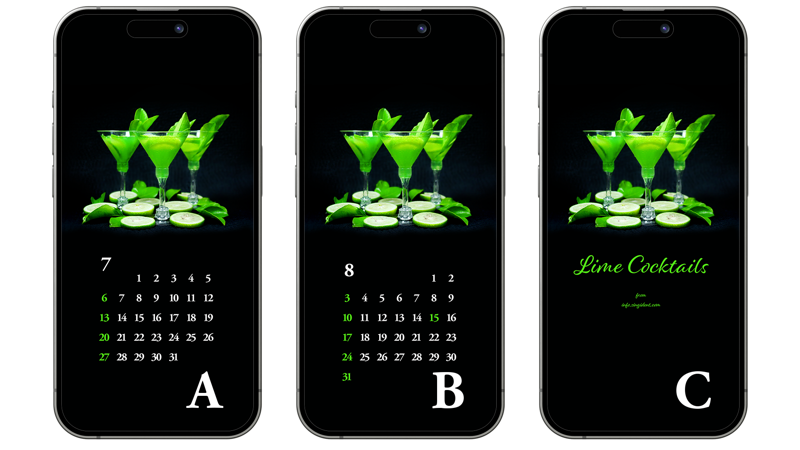 08 라임 칵테일 ABC - 2025년7월 아이폰배경화면