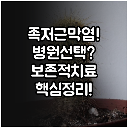 족저근막염 증상별 병원 선택과 보존적..