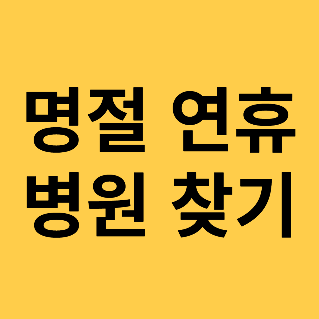 명절연휴병원찾기