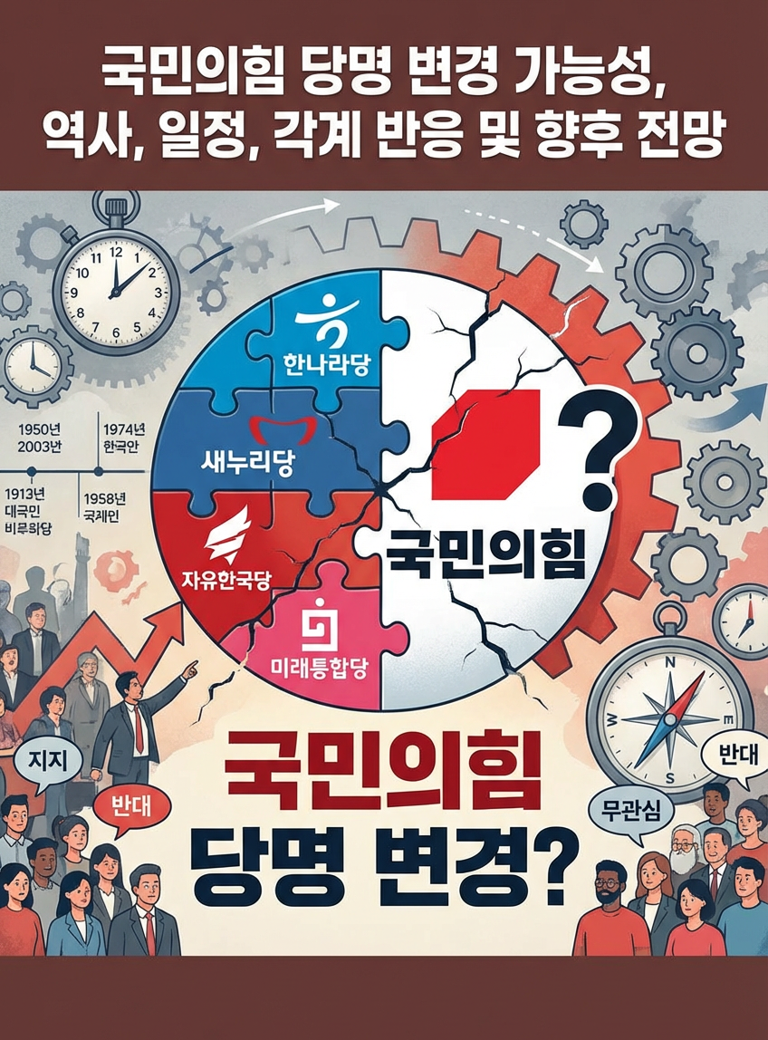 국민의힘 당명 변경 가능성, 역사, 일정, 각계 반응 및 향후 전망