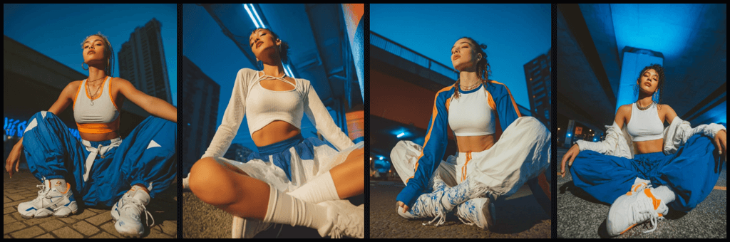 시리즈 장면 예시 4, 퍼포먼스 브랜드의 다이내믹한 루프탑 무드 연출_Midjourney