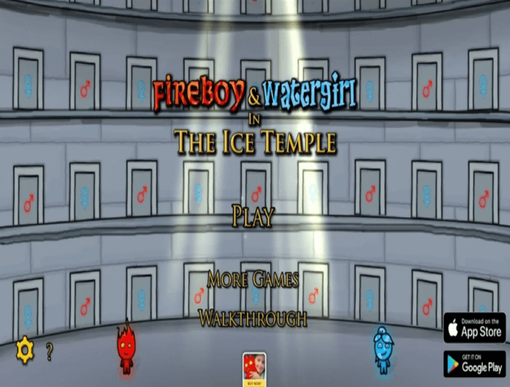 물불게임-아이스템플-플래시게임-메인-화면