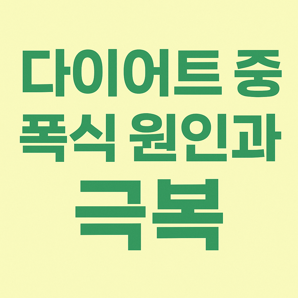 다이어트 중 폭식 증상, 심리적 원인과 극복법