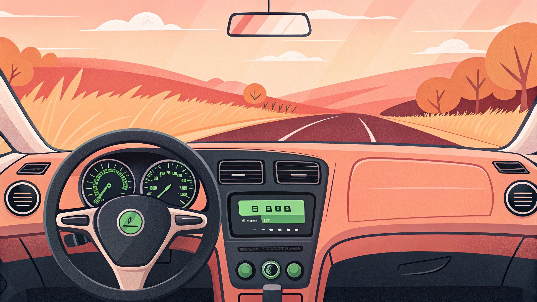 차량 연비 향상을 위한 자동차 이미지 일러스트