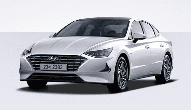 이 사진은 쏘나타 하이브리드의 외관입니다