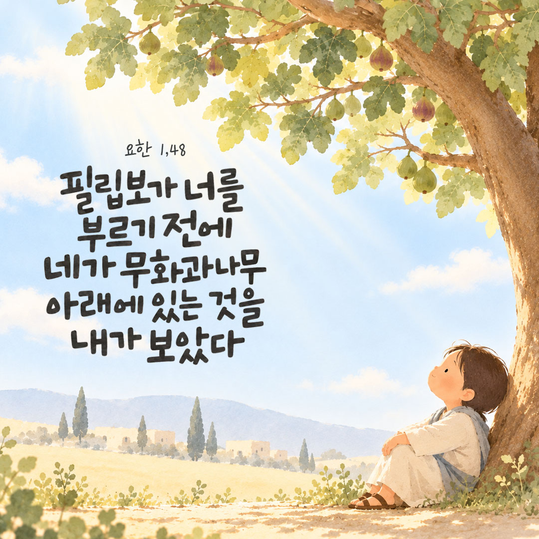 필립보가 너를 부르기 전에, 네가 무화과나무 아래에 있는 것을 내가 보았다. (요한 1,48) 말씀카드