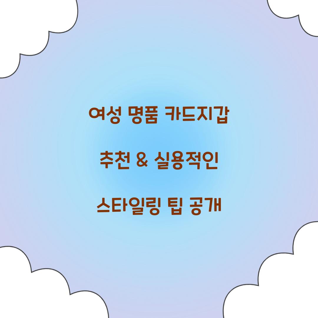 여성 명품 카드지갑