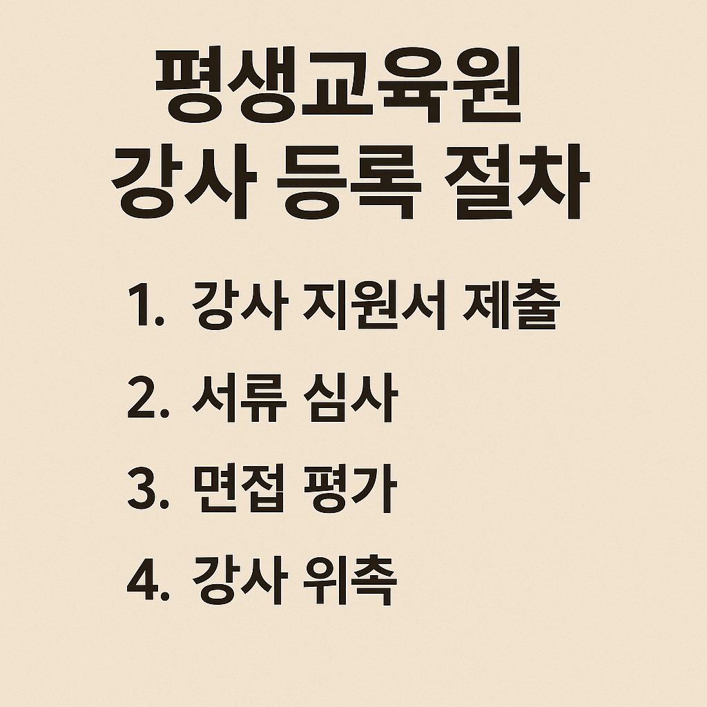 평생교육원 강사 등록 절차