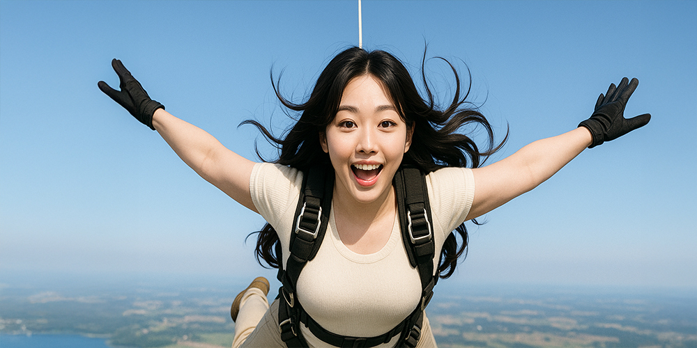 스카이다이빙 중인 사람
