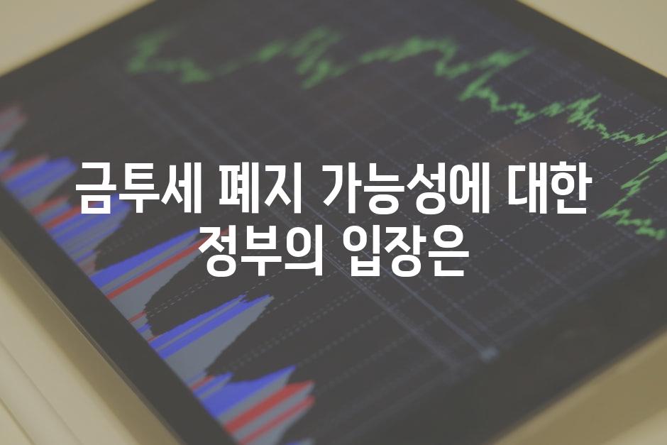 금투세 폐지 가능성에 대한 정부의 입장은