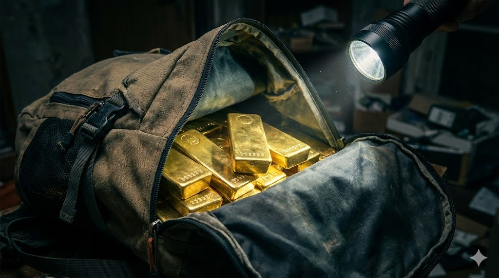 고액 체납자 압수수색 현장에서 발견된 등산 가방 속 금괴 뭉치