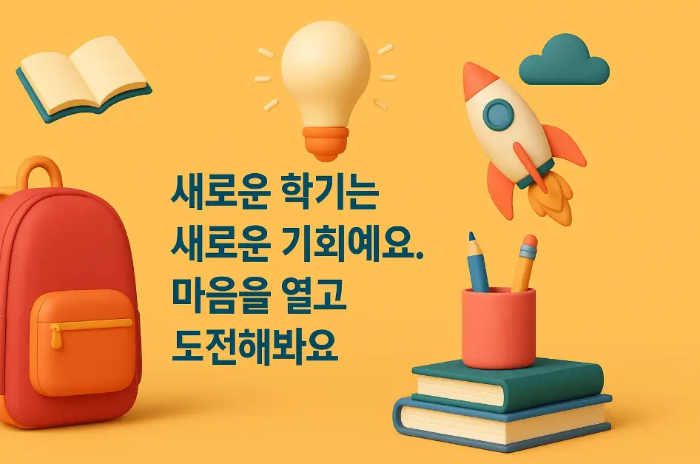 선생님-새학기-인사말-학용품