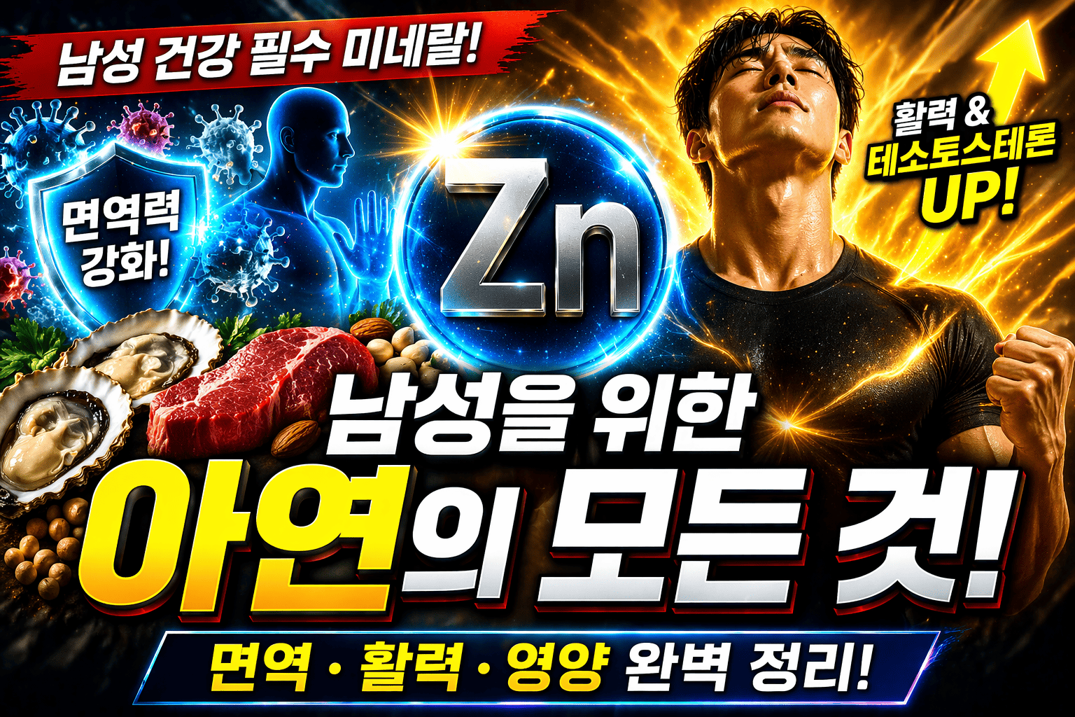 남성을 위한 아연 (면역, 활력, 영양)