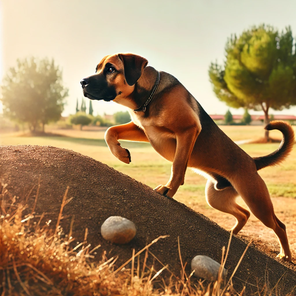 언덕을 오르는 강아지
