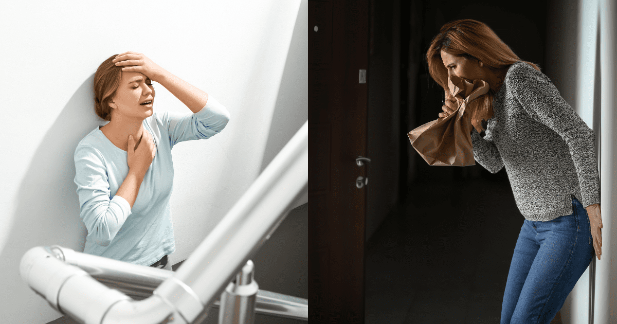 공황장애로 답답함을 호소하는 여성들