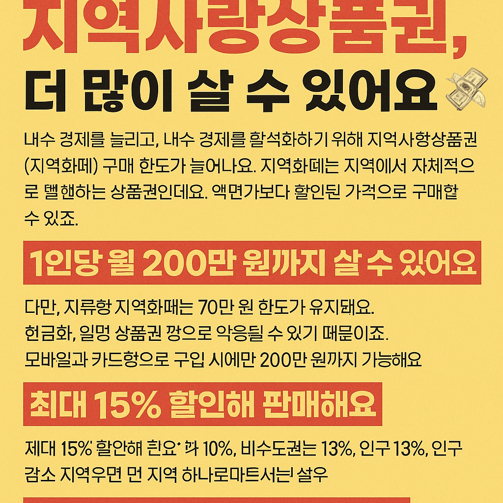 월 200만원가지?! 지역사랑상품권, 이제 진짜 체감되네요