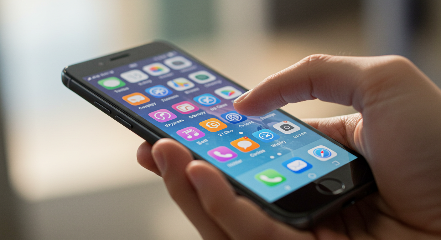 스마트폰 사용하는 모습