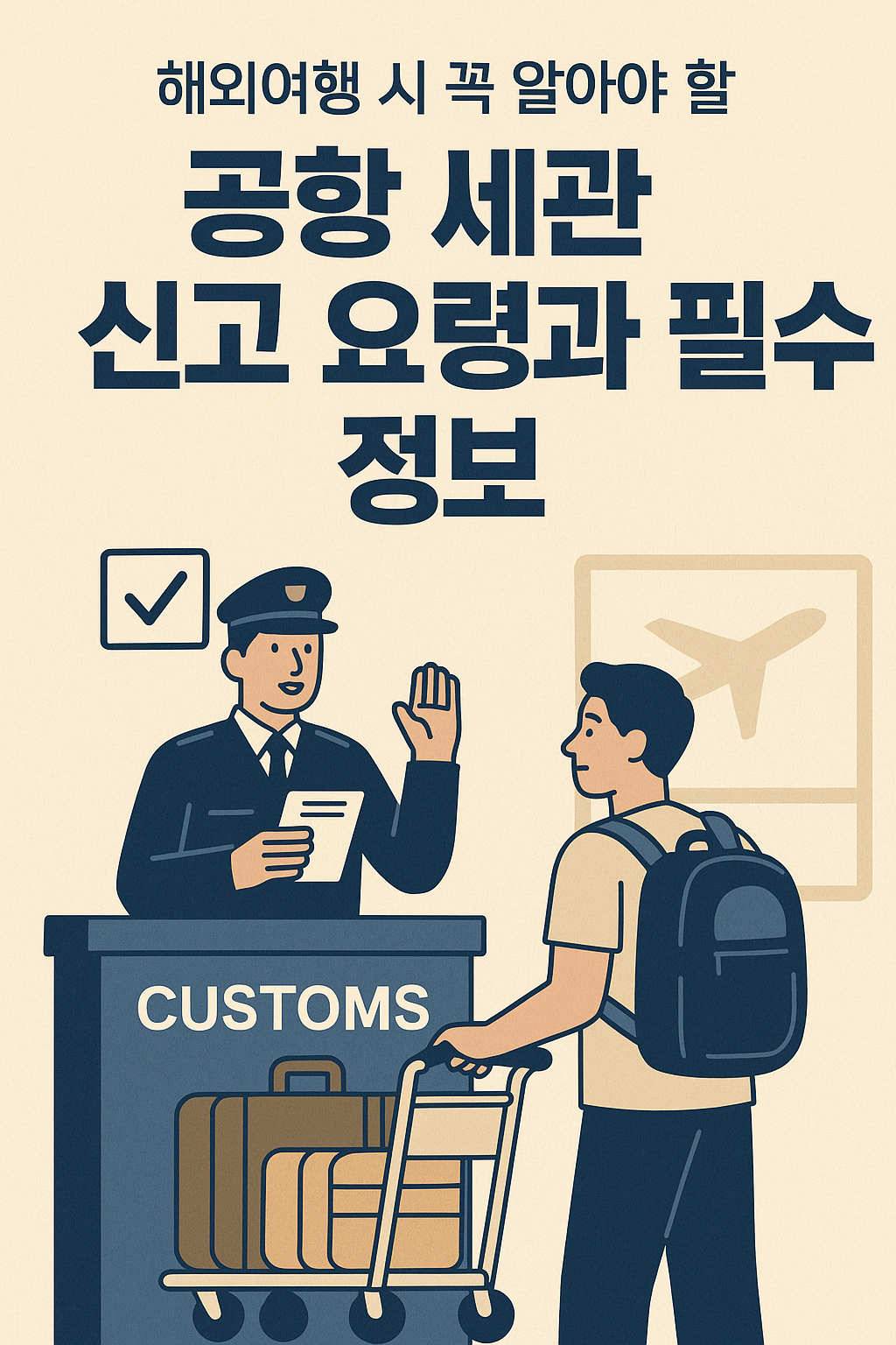 공항 세관 신고 요령과 필수 정보와 관련된 사진