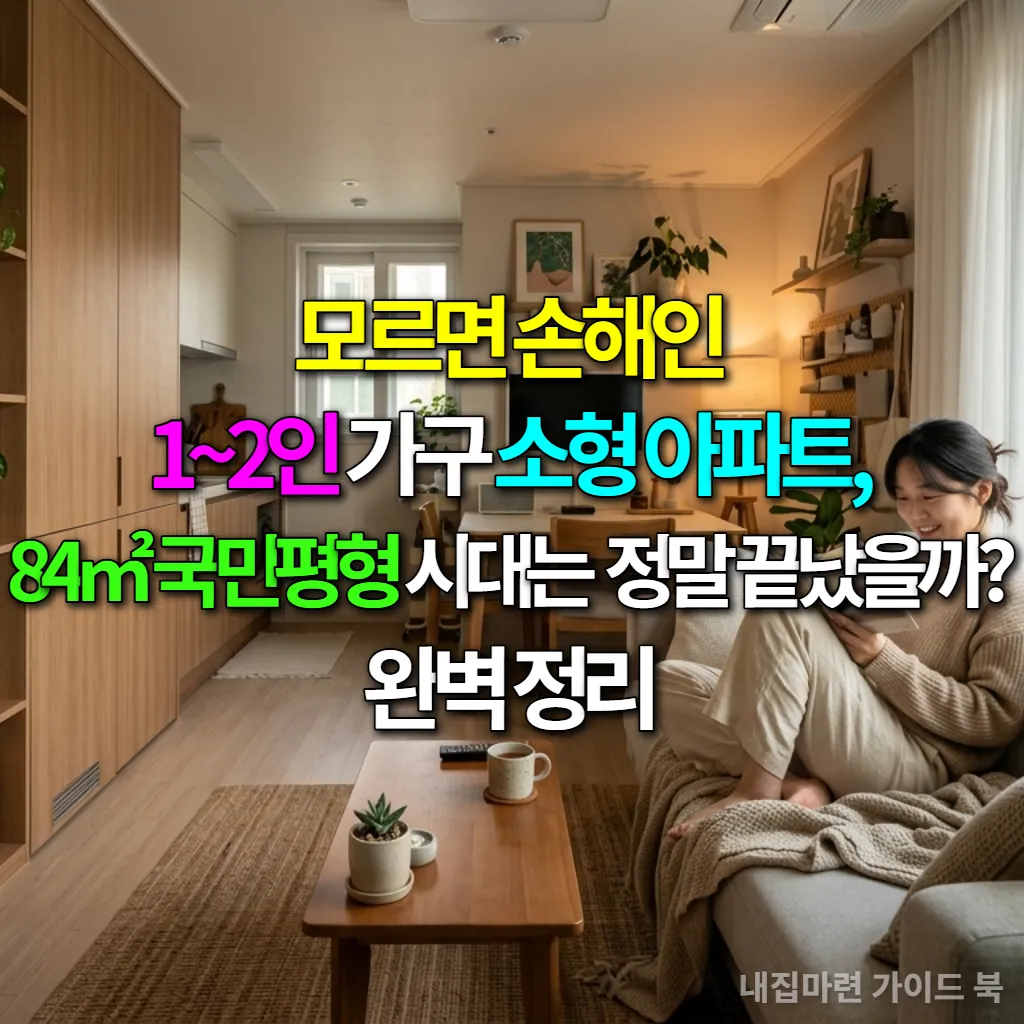 현대적이고 아늑하게 꾸며진 한국의 소형 아파트 거실 풍경