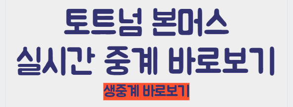 토트넘 본머스 실시간 중계 바로가기