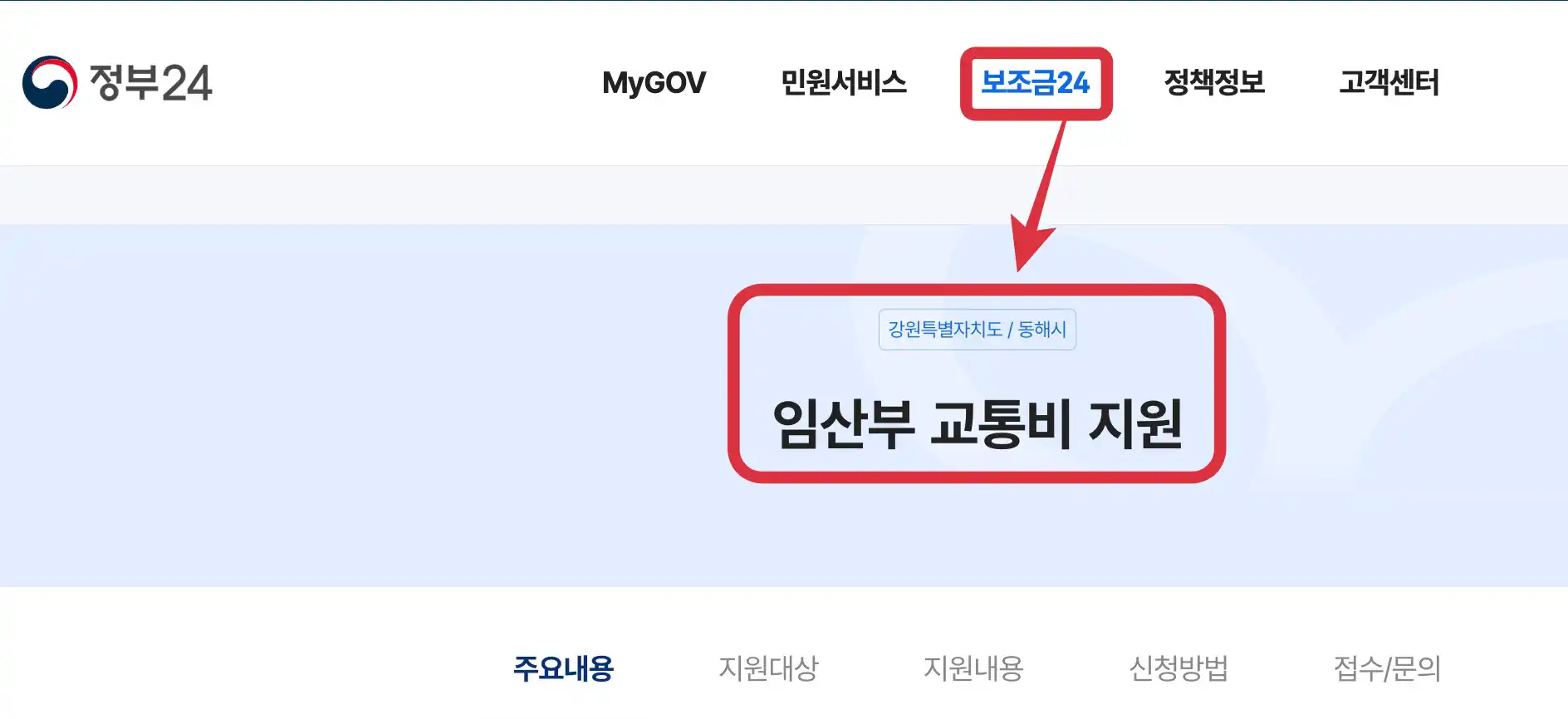 강원도 임산부 교통비 지원