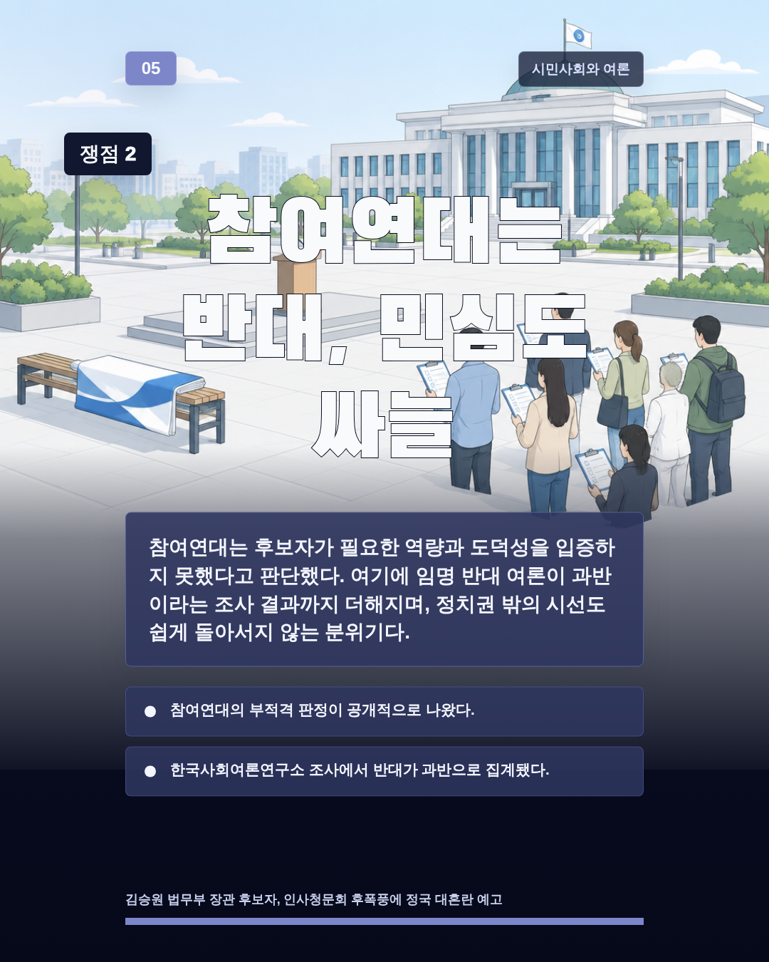 참여연대는 반대, 민심도 싸늘