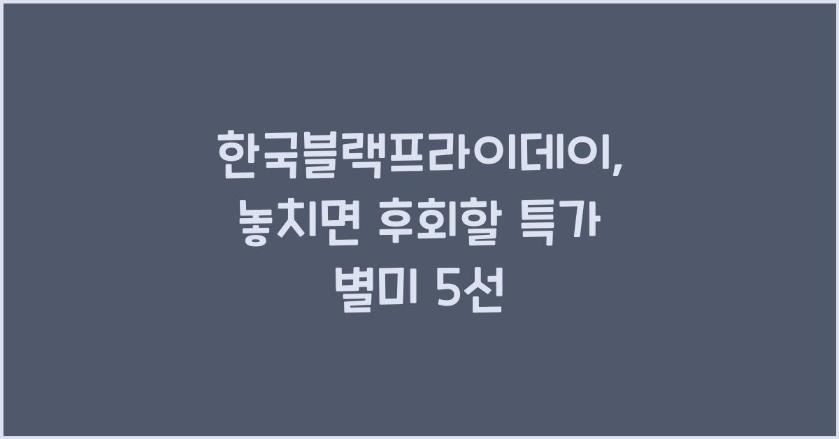 한국블랙프라이데이