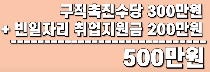 구직촉진수당+빈 일자리 취업지원금