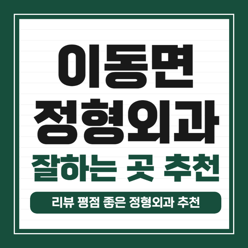 용인시 처인구 이동면 정형외과 유명하고 잘하는 곳 추천 TOP 5