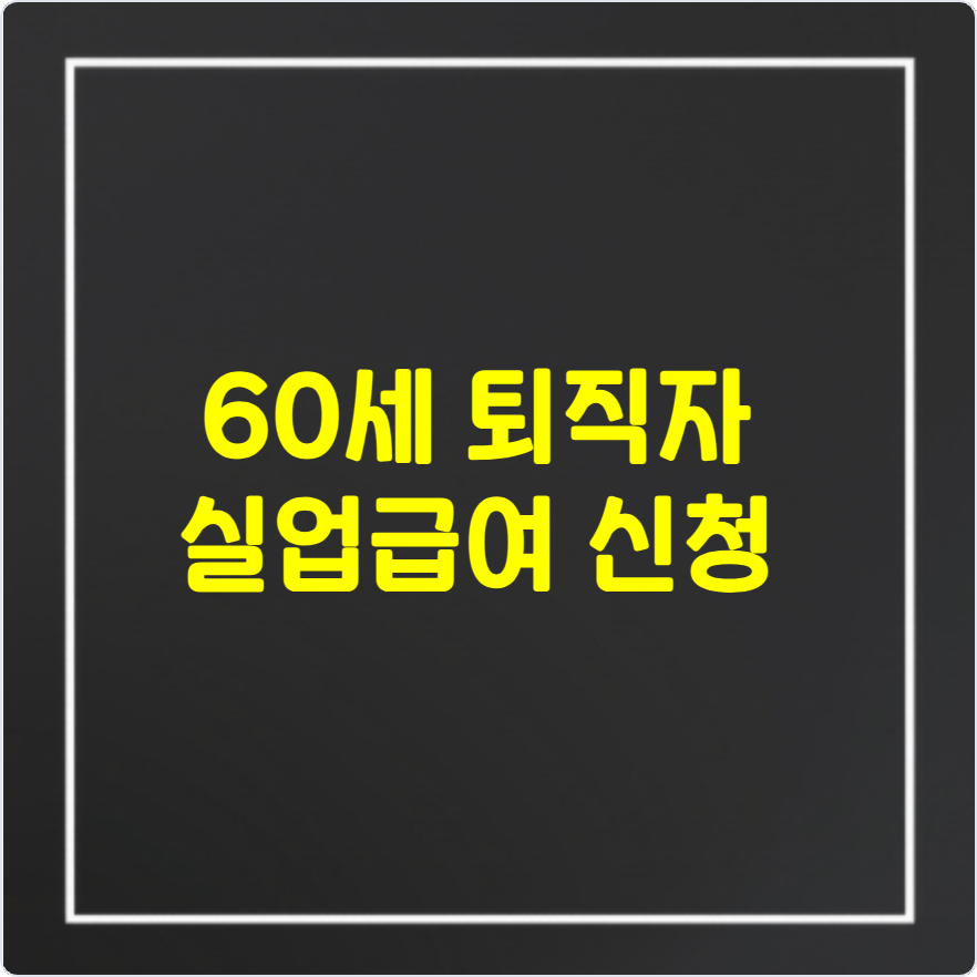 60세 퇴직자 실업급여 신청