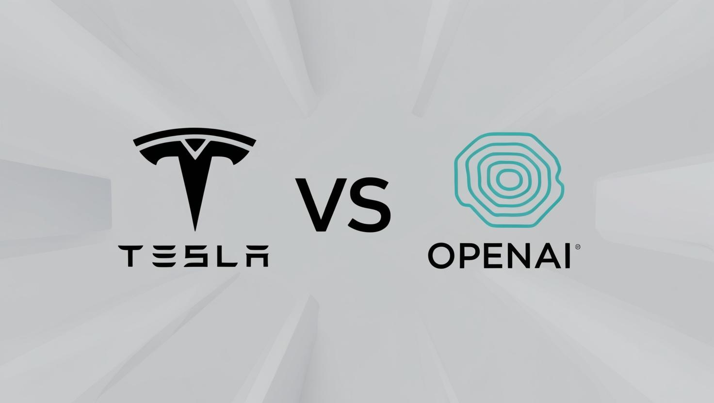 테슬라 로고vs 오픈ai 로고 이미지
