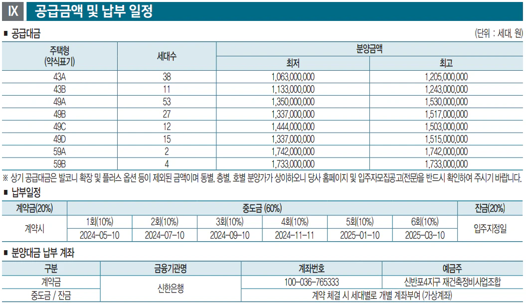 메이플자이 일반분양 분양가