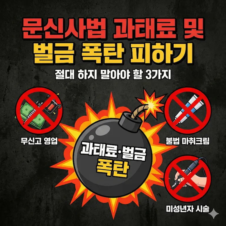 문신사법 과태료 및 벌금 폭탄 피하기｜절대 하지 말아야 할 3가지