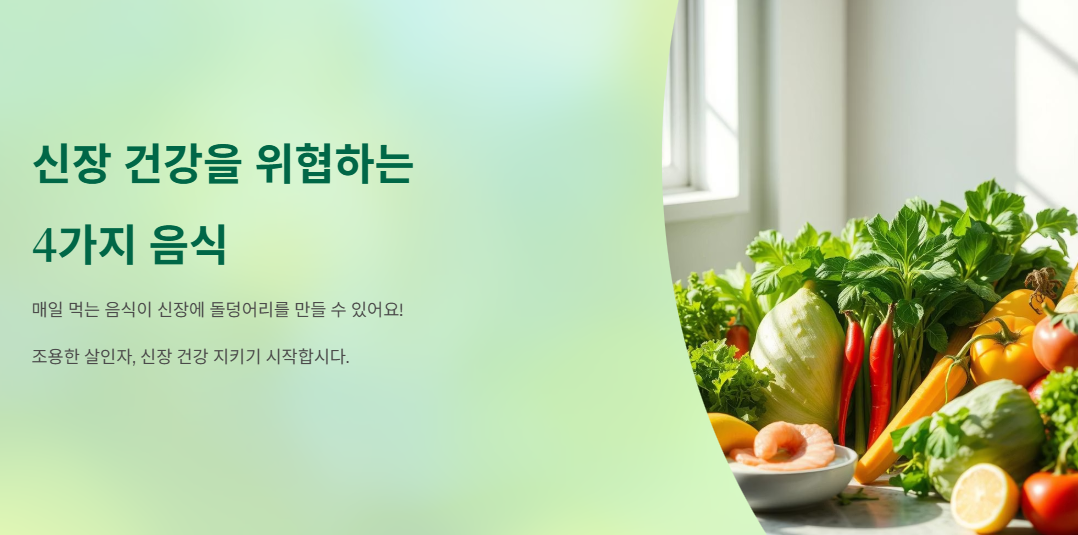 신장 건강을 위협하는 4가지 음식, 지금 바꿔야 할 식습관!