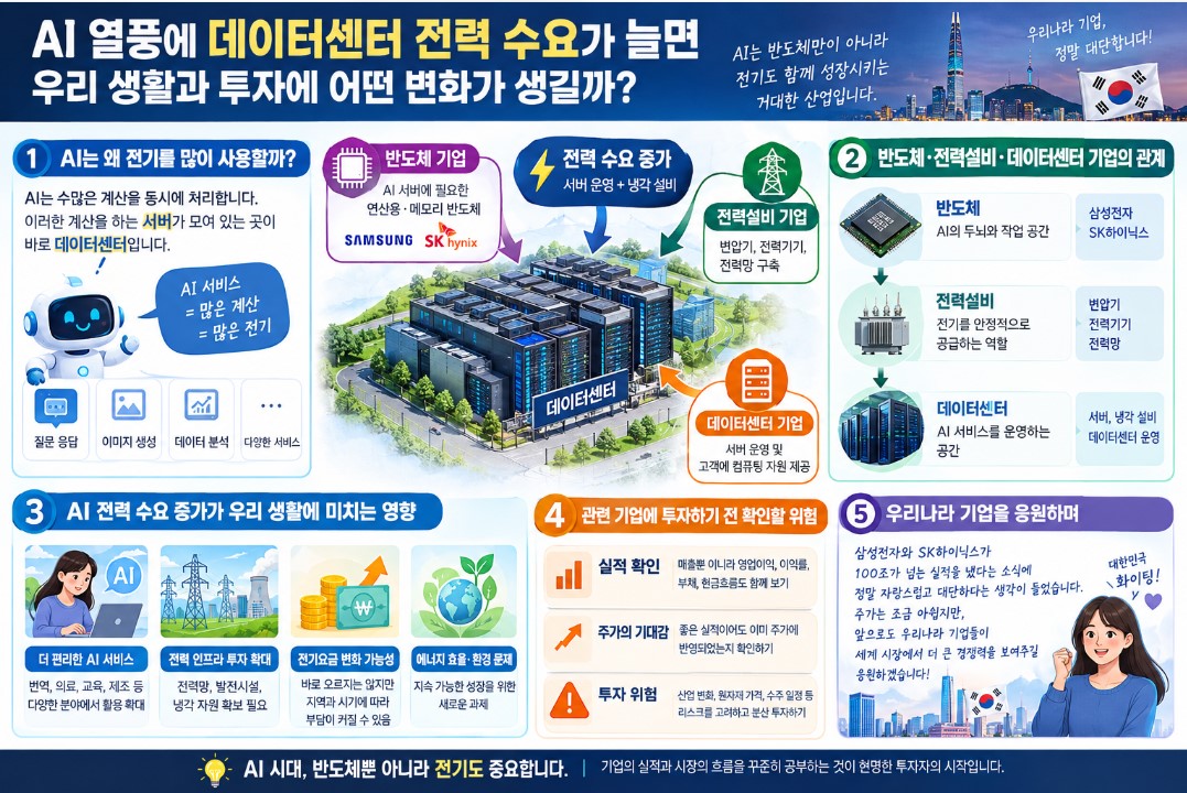 AI 데이터센터 전력 수요 증가, 삼성전자와 SK하이닉스에 어떤 변화가 생길까?