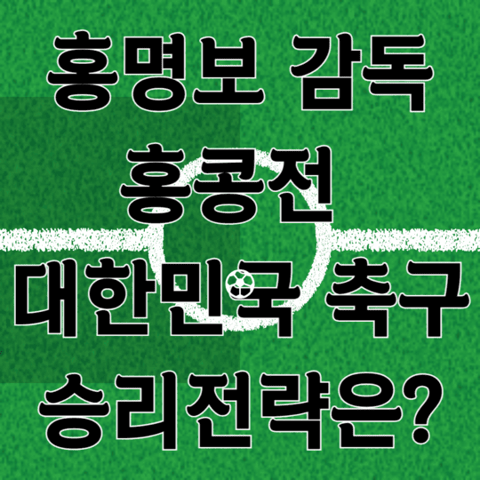 홍명보감독 홍콩전 대한민국 축구 승리전략은