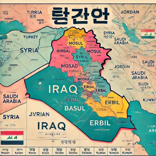 이라크 지도 한글판 보는 법