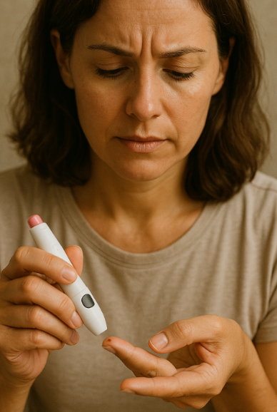 혈당관리하는 모습