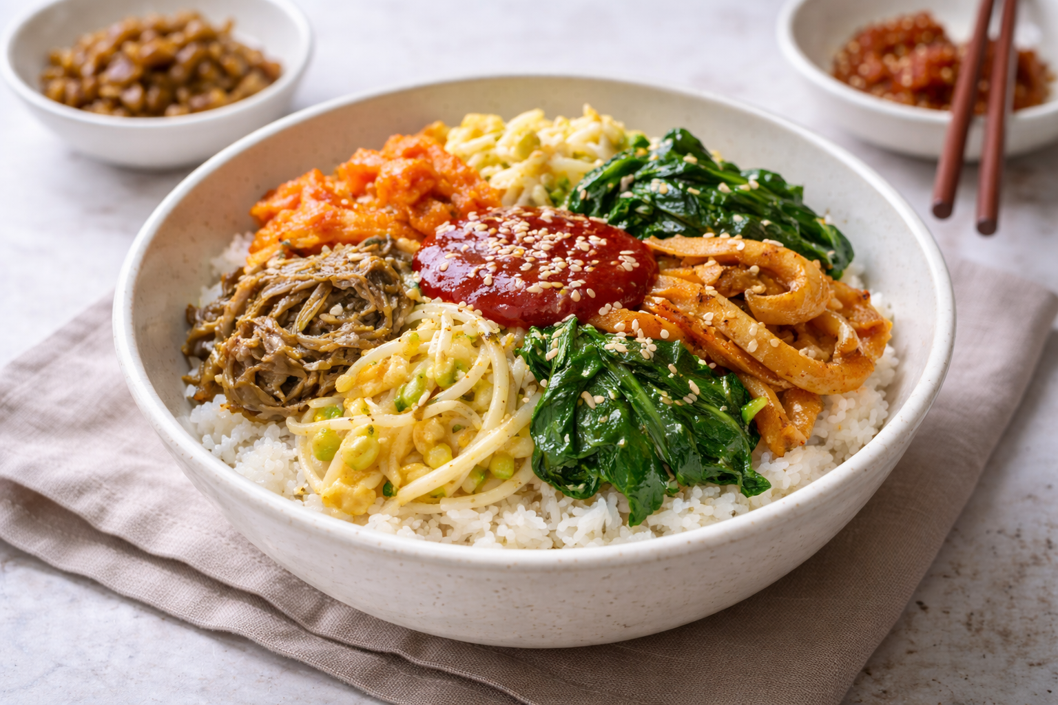 냉장고 속 남은 반찬으로 만든 비빔밥