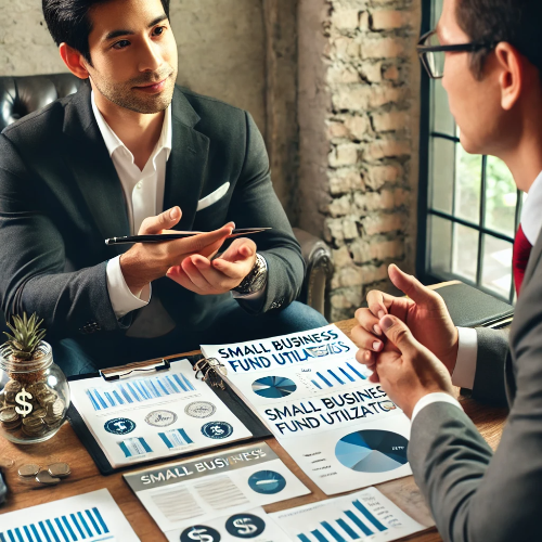 재무 컨설턴트가 소상공인 자금 활용 전략을 상담하는 모습